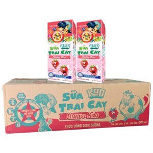 Thùng 48 hộp sữa chua uống hương kem dâu LiF Kun 180ml