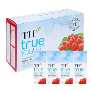 Thùng 48 hộp sữa chua uống hương dâu TH True Yogurt 180ml