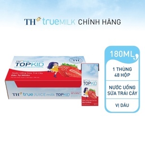 Thùng 48 hộp sữa chua uống hương dâu TH True Yogurt 180ml