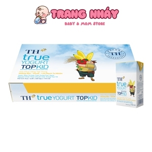 Thùng 48 hộp sữa chua uống hương dâu chuối và lúa mạch TH True Yogurt Top Kid 110ml