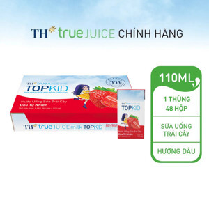 Thùng 48 hộp sữa chua uống hương dâu TH True Yogurt Top Kid 110ml