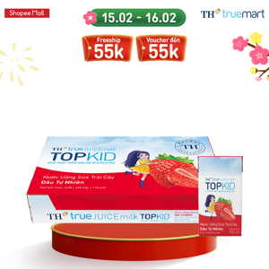 Thùng 48 hộp sữa chua uống hương dâu TH True Yogurt Top Kid 110ml