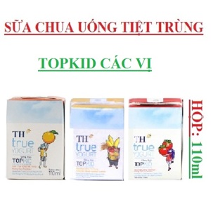 Thùng 48 hộp sữa chua uống hương dâu chuối và lúa mạch TH True Yogurt Top Kid 110ml