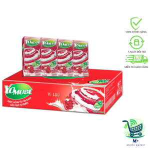 Thùng 48 hộp sữa chua uống vị lựu YoMost 170ml