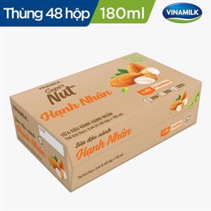 Thùng 48 hộp sữa đậu nành hạnh nhân Vinamilk 180ml