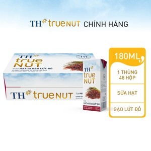 Thùng 48 hộp sữa hạt và gạo lứt đỏ TH True Nut 180ml