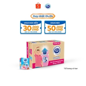 Thùng 48 hộp sữa tiệt trùng hương dâu Dutch Lady Cao Khoẻ 170ml