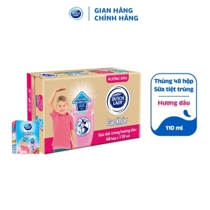 Thùng 48 hộp sữa tiệt trùng hương dâu Dutch Lady Cao Khoẻ 170ml