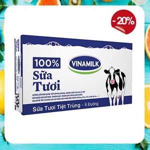 Thùng 48 hộp sữa tươi ít đường Vinamilk 100% Sữa Tươi 110ml