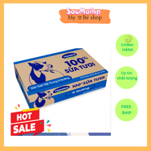 Thùng 48 hộp sữa tươi ít đường Vinamilk 100% Sữa Tươi 110ml