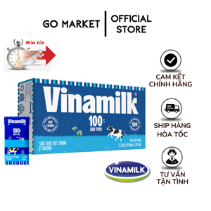 Thùng 48 hộp sữa tươi ít đường Vinamilk 100% Sữa Tươi 180ml