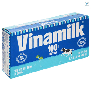 Thùng 48 hộp sữa tươi ít đường Vinamilk 100% Sữa Tươi 180ml