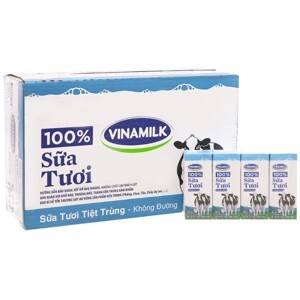 Thùng 48 hộp sữa tươi không đường Vinamilk 100% Sữa Tươi 180ml