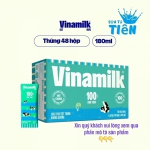 Thùng 48 hộp sữa tươi không đường Vinamilk 100% Sữa Tươi 180ml