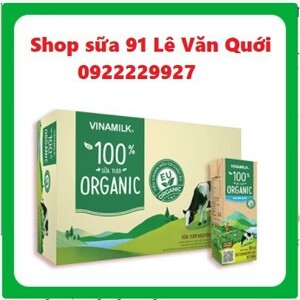 Thùng 48 hộp sữa tươi nguyên chất không đường Vinamilk 100% Organic 180ml