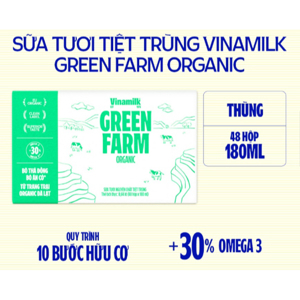 Thùng 48 hộp sữa tươi nguyên chất không đường Vinamilk 100% Organic 180ml