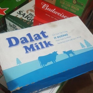 Thùng 48 hộp sữa tươi tiệt trùng ít đường Dalat Milk 180ml