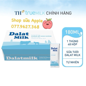 Thùng 48 hộp sữa tươi tiệt trùng có đường Dalat Milk 180ml