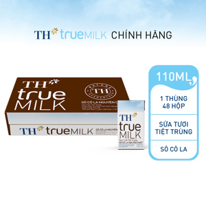 Thùng 48 hộp sữa tươi tiệt trùng socola TH true MILK 110ml