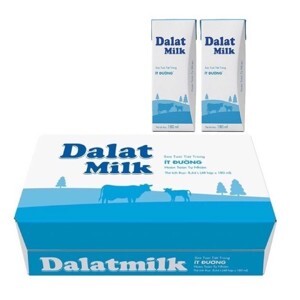 Thùng 48 hộp sữa tươi tiệt trùng có đường Dalat Milk 180ml