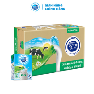 Thùng 48 hộp sữa tươi tiệt trùng có đường Dutch Lady 110ml