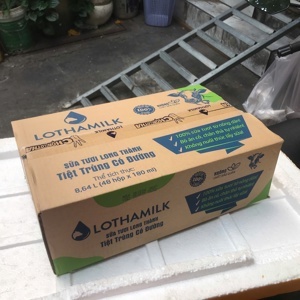Thùng 48 hộp sữa tươi tiệt trùng có đường Lothamilk 180ml
