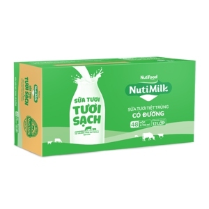 Thùng 48 hộp sữa tươi tiệt trùng ít đường Nutimilk Newzealand 110ml
