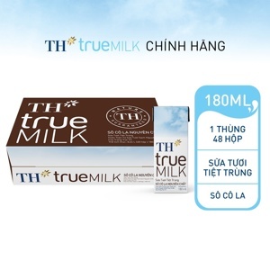 Thùng 48 hộp sữa tươi tiệt trùng socola TH true MILK 180ml