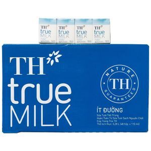 Thùng 48 hộp sữa tươi tiệt trùng ít đường TH true MILK 110ml