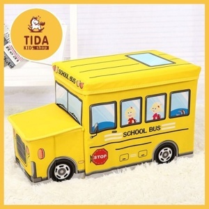 Thùng đựng đồ chơi dạng ghế hộp hình SchoolBus (FunnyBird)