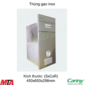 Thùng gạo mặt kính trắng Cariny TGK 300