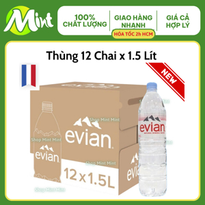 Thùng nước khoáng Evian 1.5L