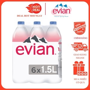 Thùng nước khoáng Evian 1.5L