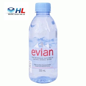 Thùng nước khoáng Evian - 330ml, 24 chai