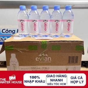 Thùng nước khoáng Evian - 330ml, 24 chai