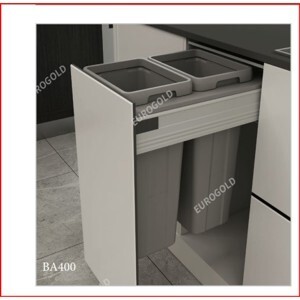 Thùng rác âm tủ ray hộp giảm chấn Eurogold BA400