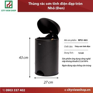 Thùng rác đạp tròn nhỏ Fitis RPS1-903 12L