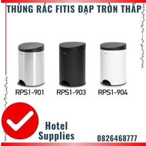 Thùng rác đạp tròn nhỏ Fitis RPS1-906 - sơn tĩnh điện 12L