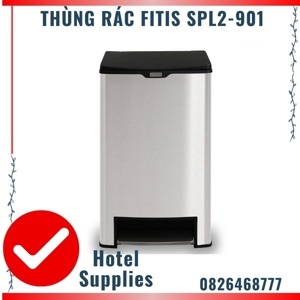 Thùng rác inox đạp vuông lớn Fitis Mega SPL2-901 - 40 lít