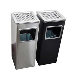 Thùng rác Inox vuông gạt tàn Nhân Long A34-B