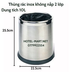 Thùng rác miệng inox tròn không nắp