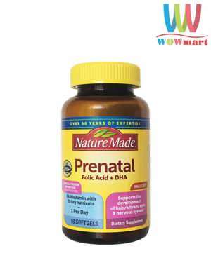 Thuốc bổ bà bầu Nature Made Prenatal Multi + DHA - 90 viên