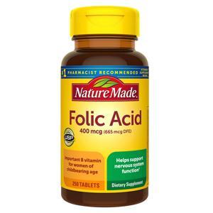 Thuốc bổ Folic Acid Nature Made - 400mcg, 250 viên