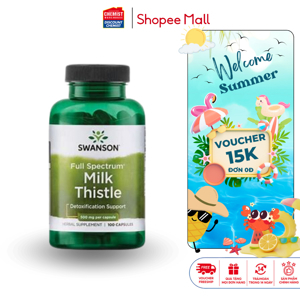 Thuốc bổ gan Swanson Full Spectrum Milk Thistle 500mg 100 viên