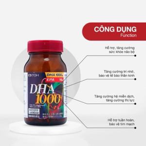 Thuốc bổ não tăng cường trí nhớ, sáng mắt, bảo vệ tim mạch DHA 1000 120 viên