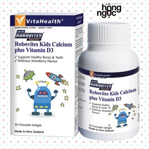 Thuốc bổ sung canxi và vitamin D3 cho trẻ Vitahealth robovites kids calcium plus vitamind3