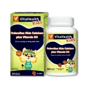 Thuốc bổ sung canxi và vitamin D3 cho trẻ Vitahealth robovites kids calcium plus vitamind3