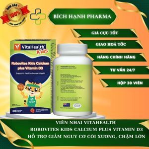 Thuốc bổ sung canxi và vitamin D3 cho trẻ Vitahealth robovites kids calcium plus vitamind3