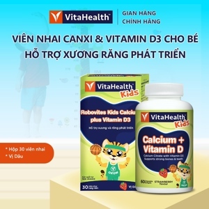 Thuốc bổ sung canxi và vitamin D3 cho trẻ Vitahealth robovites kids calcium plus vitamind3