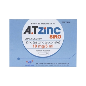 Thuốc bổ sung Kẽm Atzinc Siro hộp 30 Ống